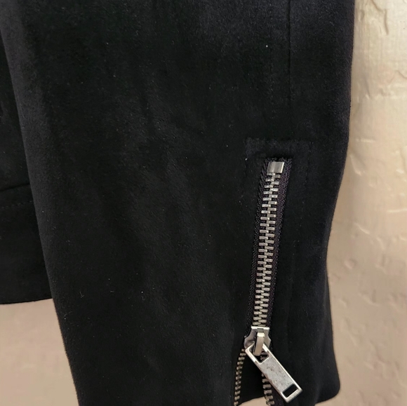 Old Navy Black Suede Zippered Moto Jacket Size 2XL - Picture 8 of 16